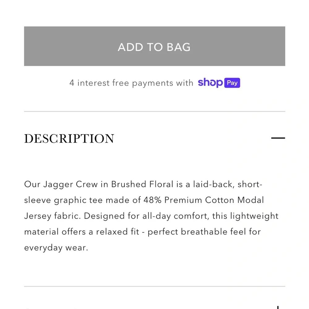 Ag Adriano Goldschmied White Floral Graphic  Jagger Tee - Picture 4 of 7